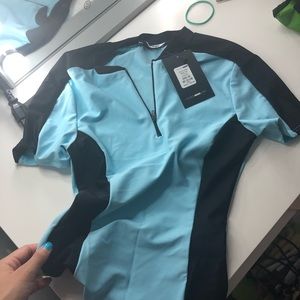 Blue/ Black zip up shirt